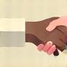 Icon representing a handshake or partnership